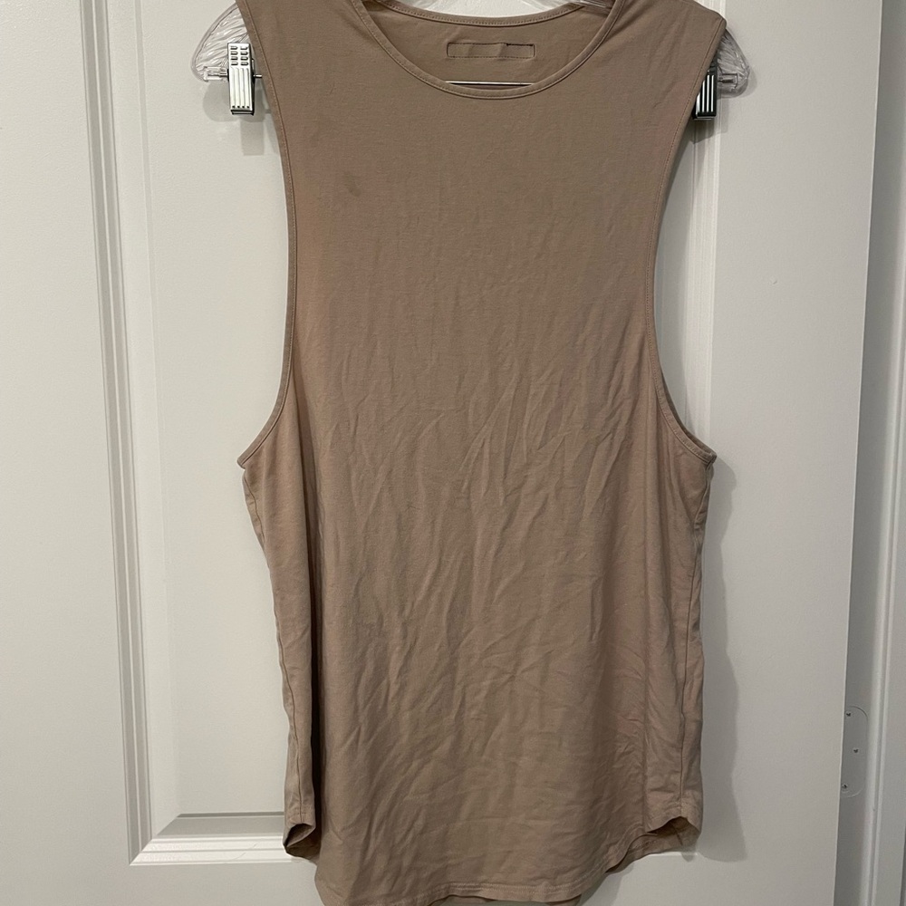 Alphalete Sleeveless Tan Muscle Tee